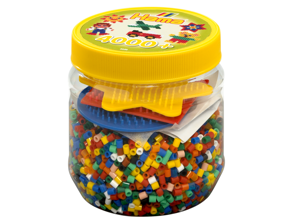 Hama Perler Mix 4000stk. + 3 plader