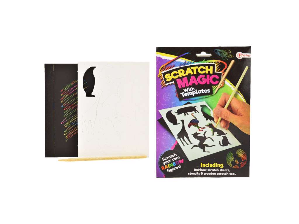 Regnbue skrabepapir med skabeloner