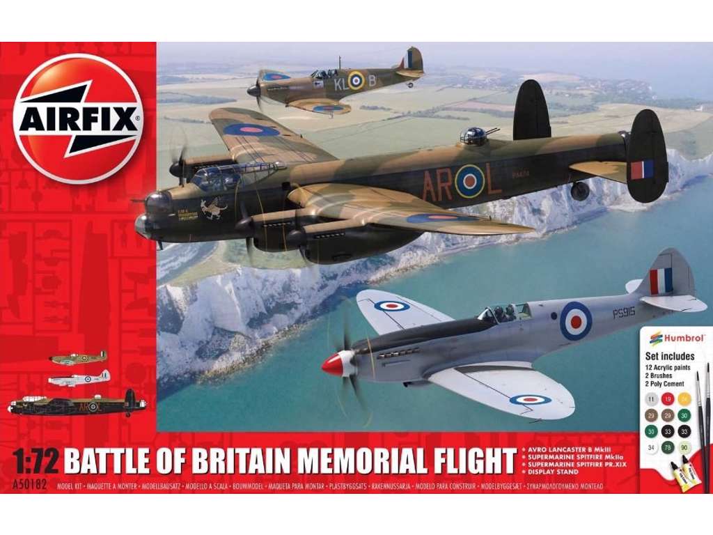 Battle of Britain Memorial Flight 1:72 Airfix gavesæt med maling pensel og lim.