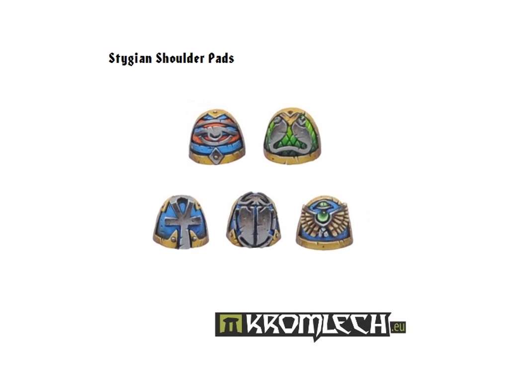 Stygian Shoulder Pads (10) til rollespilsfigurer fra Kromlech