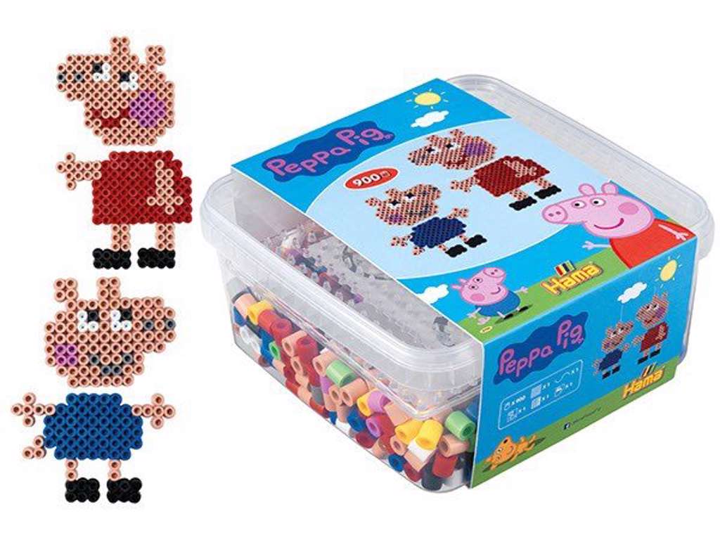 HAMA Maxi Gurli Gris bøtte med perler og perleplade - 8746