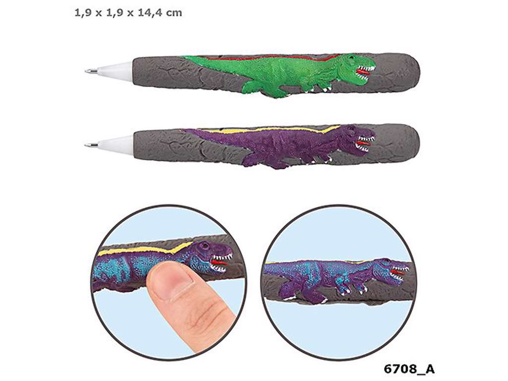 Dino World kuglepen med farveskifteffekt