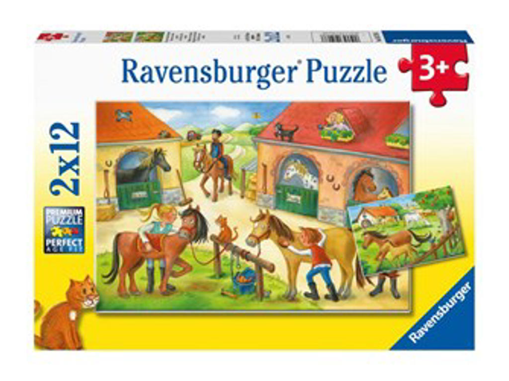 Glade dage i stalden - 2 puslespil på 12 brikker