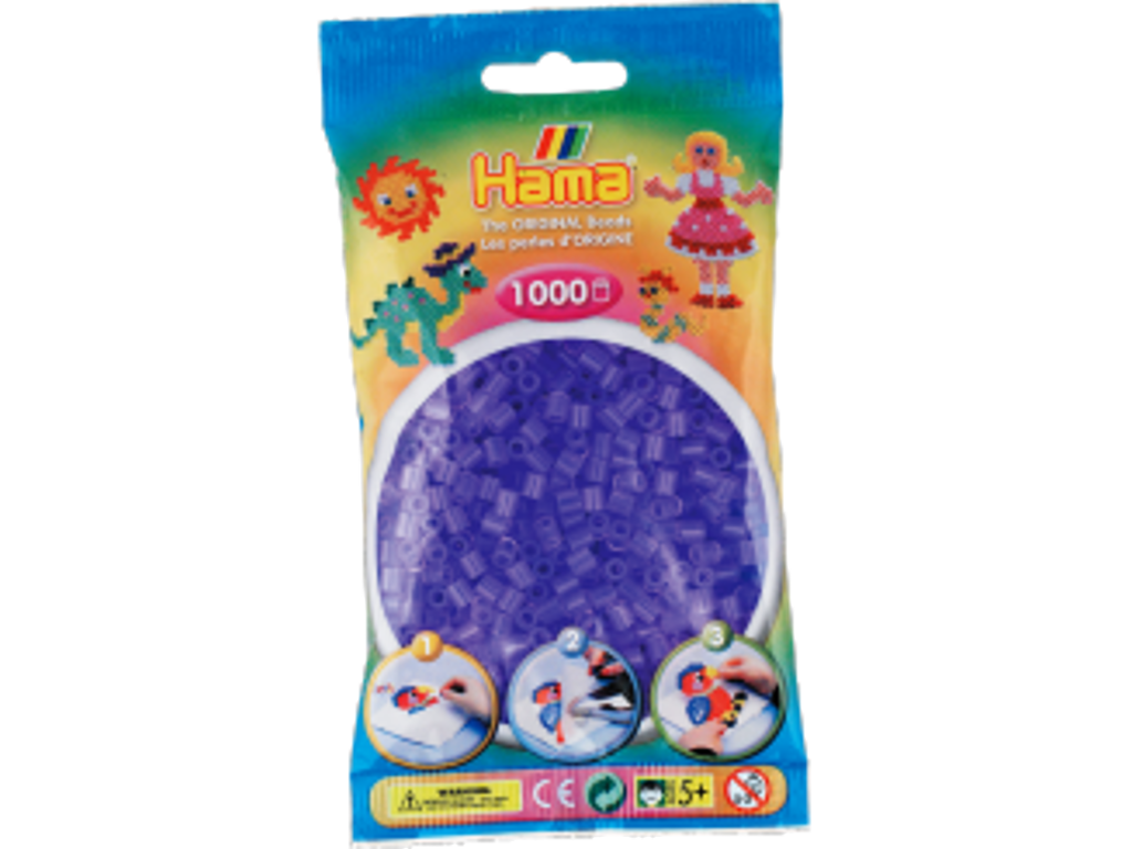 1000stk. Hama Midi gennemsigtig syren 207-74