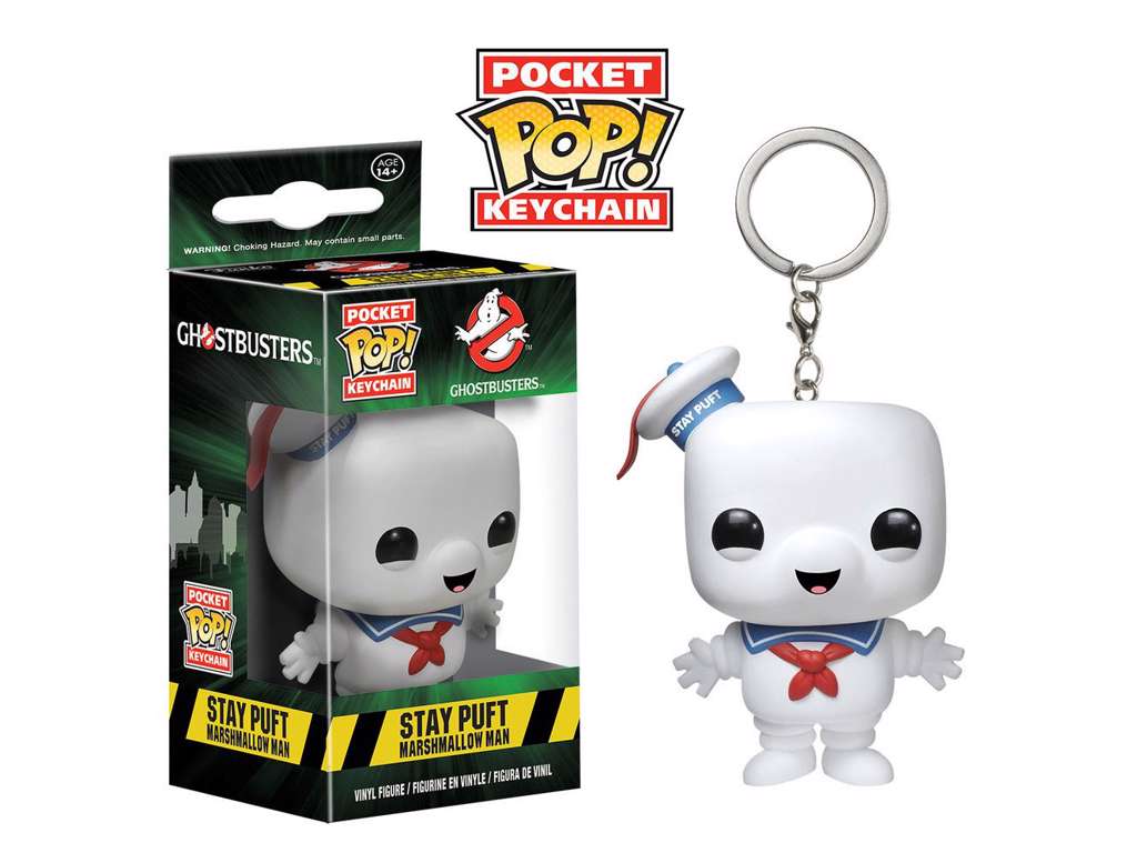 Ghostbusters Pocket POP! vinyl nøglering med Stay Puft på 4 cm