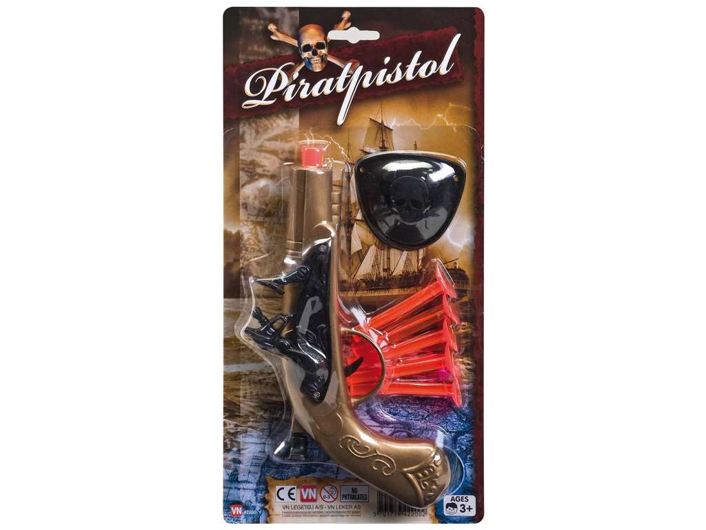 Piratpistol med 5 pile og klap fra Gonher