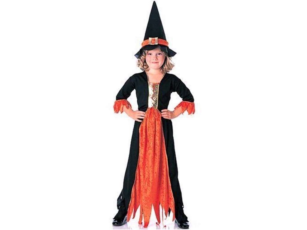 Orange hekse kostume 3-4 år fra Rubies