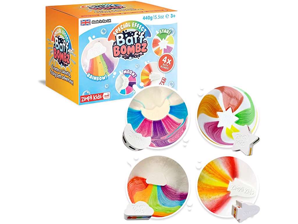 Zimpli Kids Baff Bombz - Regbue, måne, rumraket og stjerne