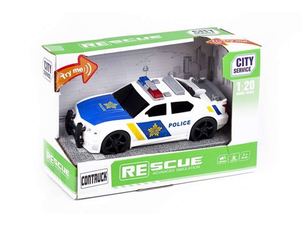 Politibil med lys og lyd 1:20