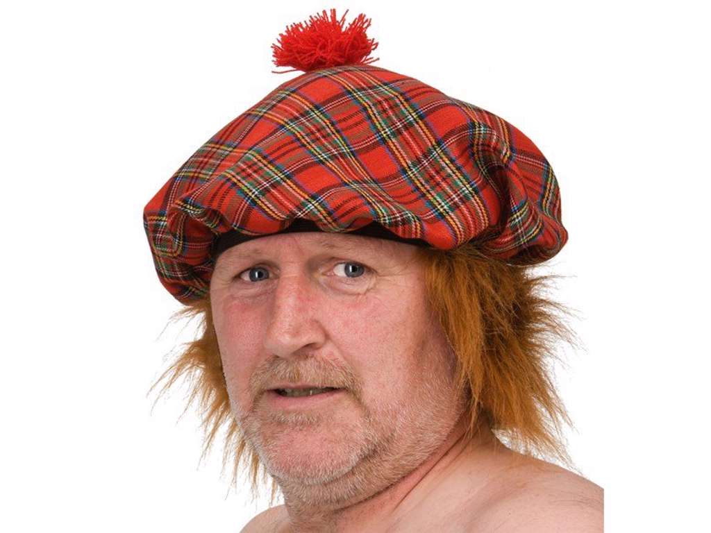 Skotsk hue med hår fra Joker