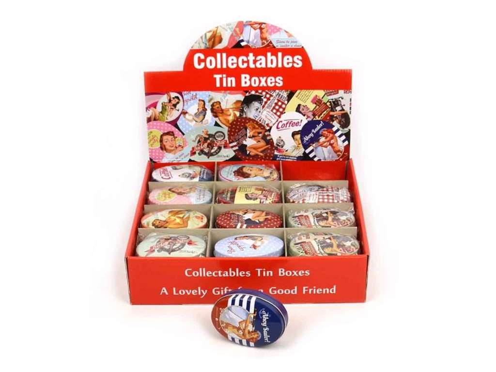 Tin æske med retro motiv