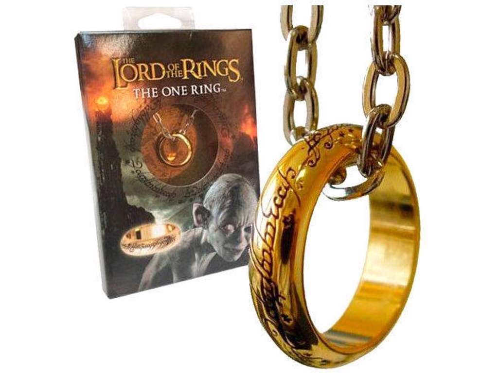 Lord of the Rings replika af The One Ring i udstillingsæske