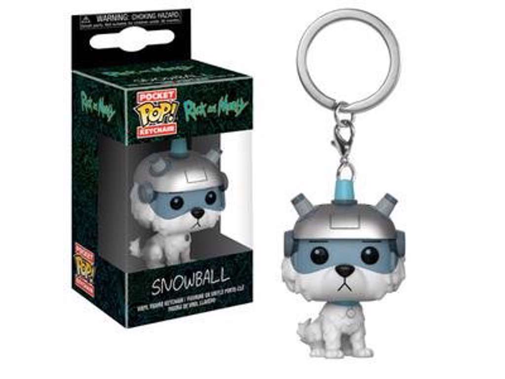 Rick and Morty Pocket POP! nøglering med Snowball på 4 cm