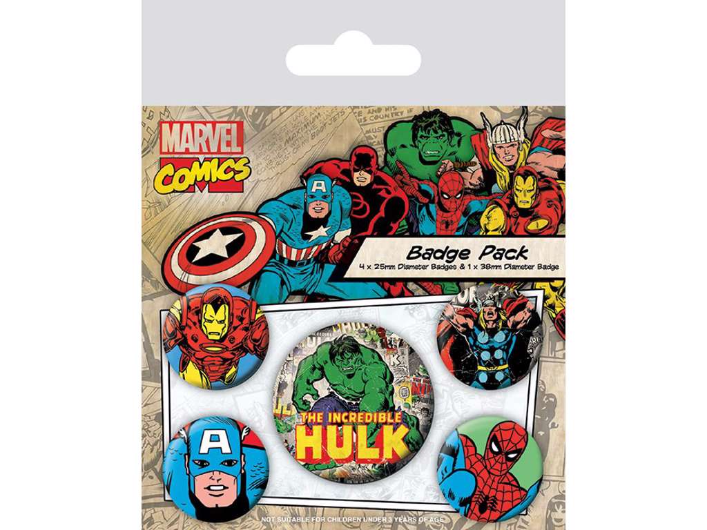 Marvel Retro Hulk 5-pak badge