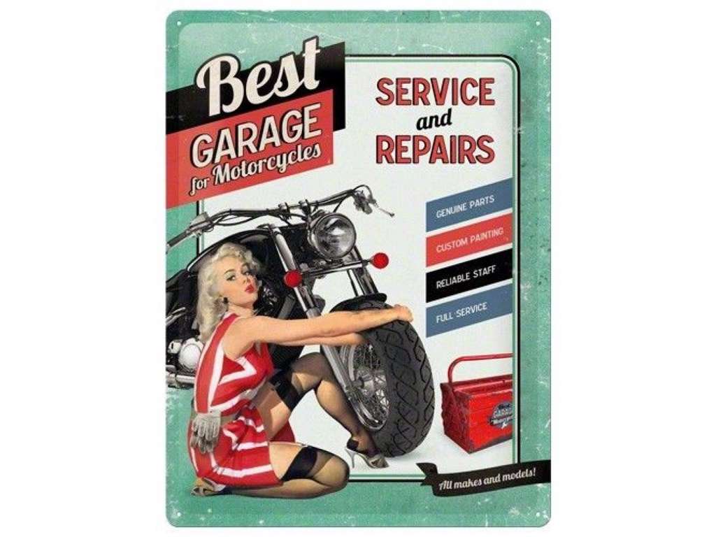 Best Garage for Motorcycles metal skilt 30 x 40 cm