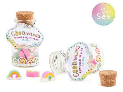 Glas med mini regnbue-viskelædere