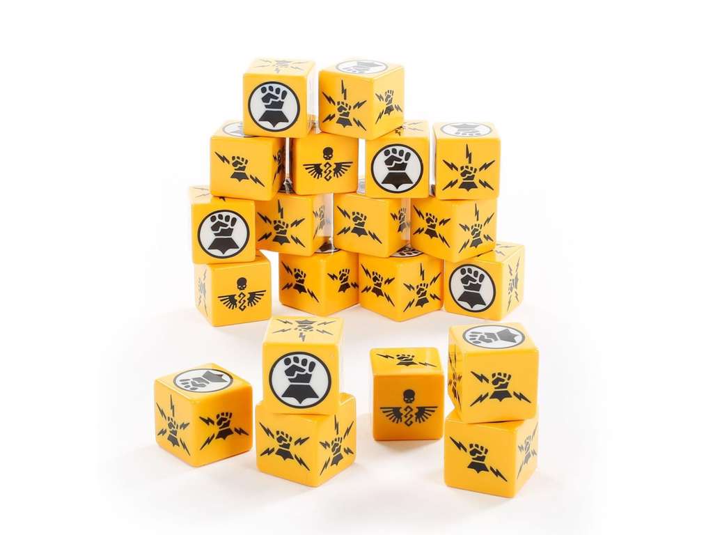 Imperial Fists Dice Set - 20 stk D6 terninger til Warhammer 40.000