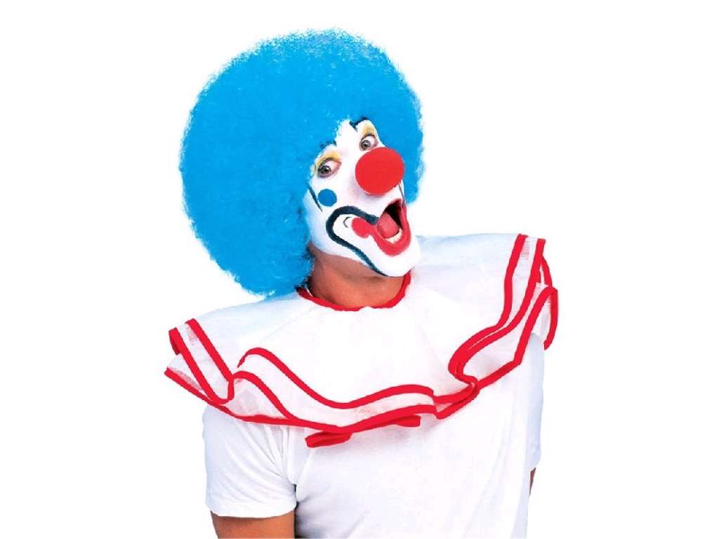Blå klovne paryk til voksne