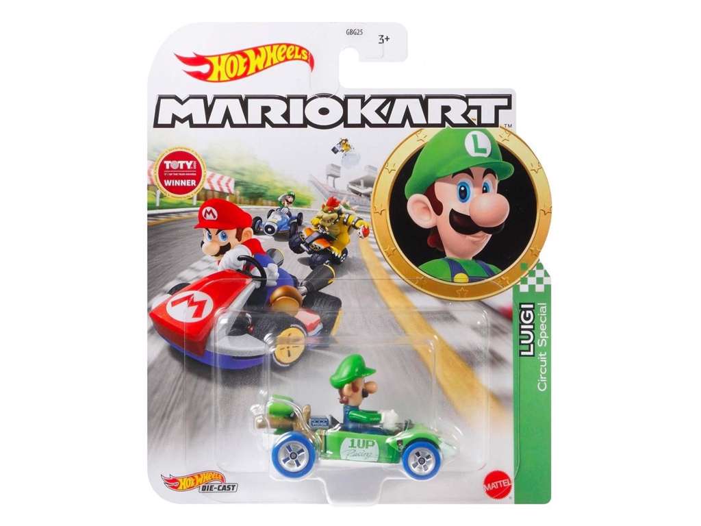 Mariokart Hot Wheels bil med Luigi fra Super Mario