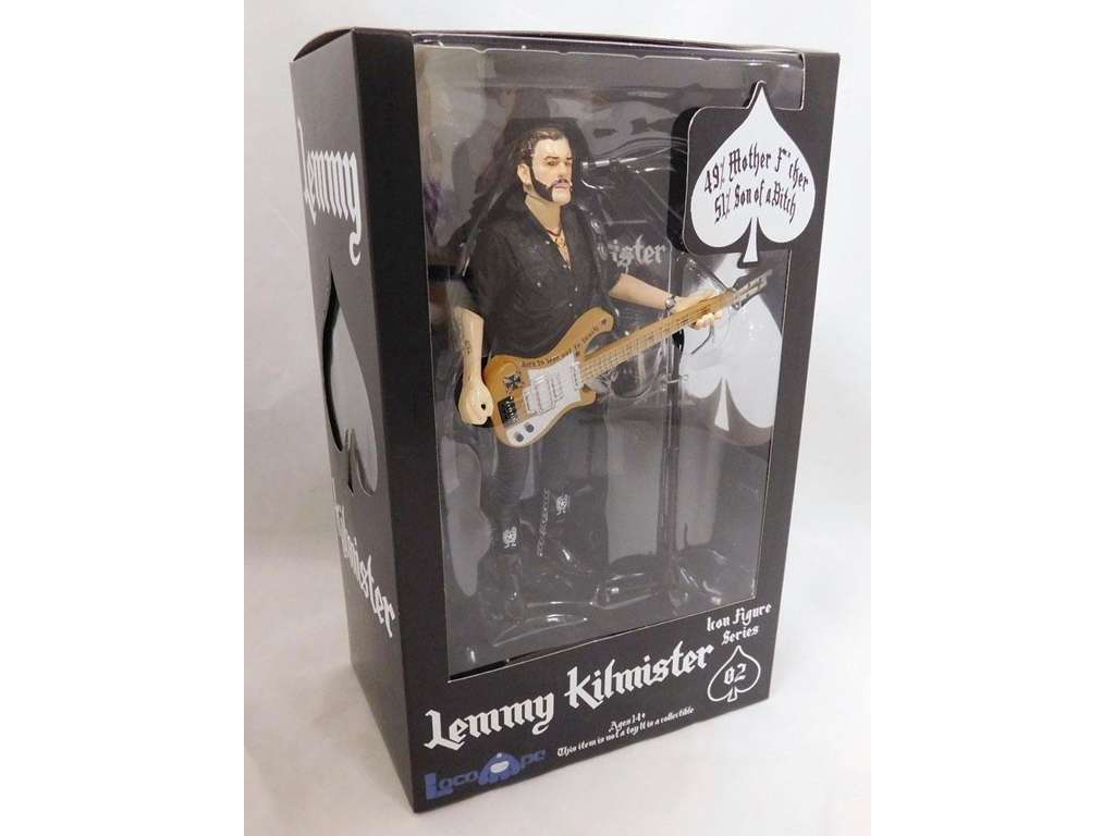 Motörhead action figur af Lemmy Kilmister Rickenbacker Guitar Cross på 16 cm