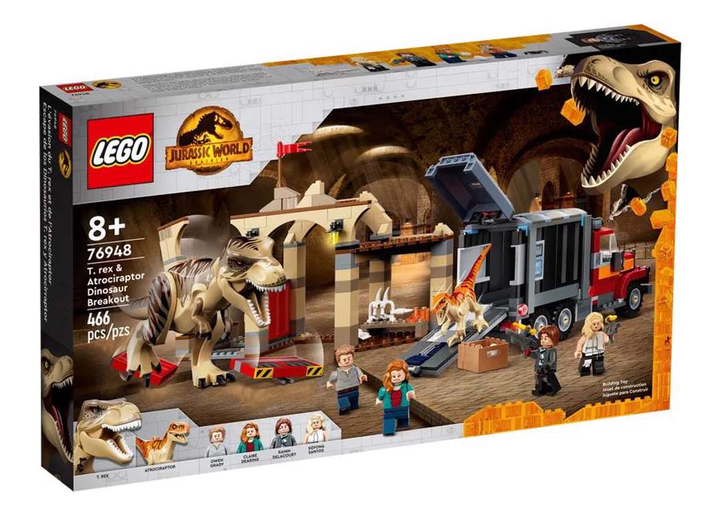 LEGO Jurassic World - T. rex og atrociraptor på dinosaurflugt - 76948