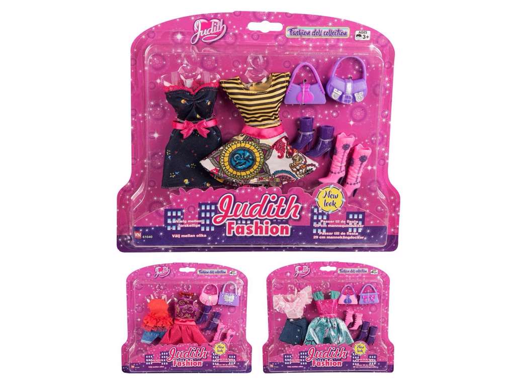 Judith tøj med tilbehør - fashiondukke