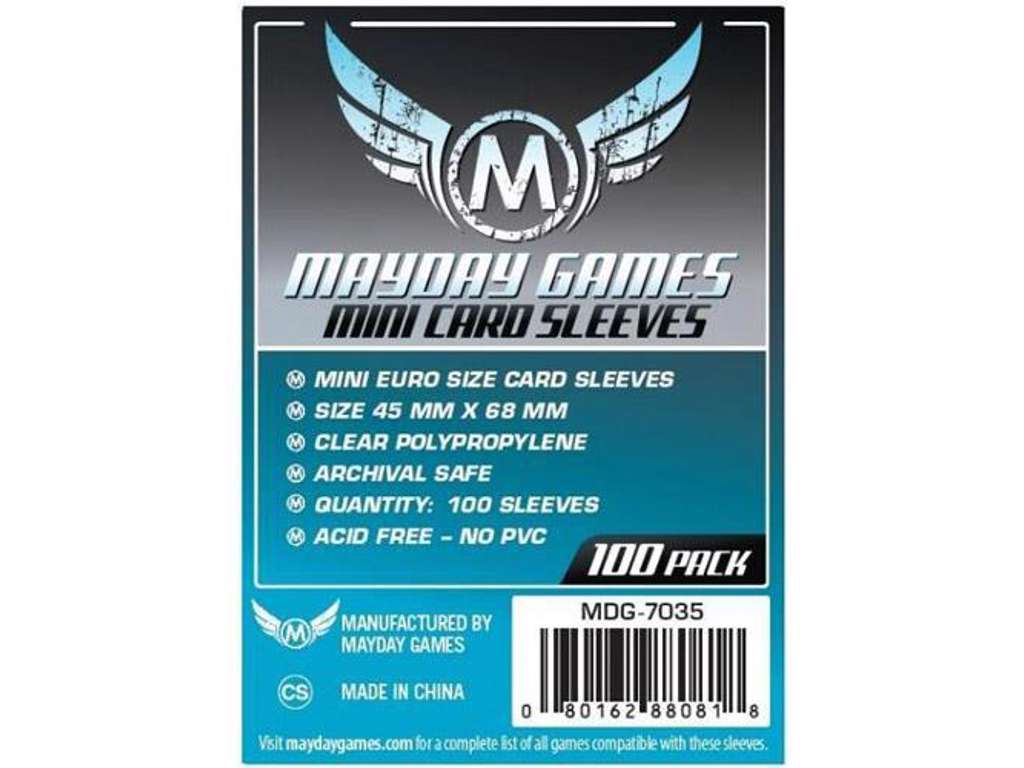 Mini card sleeves fra Mayday - 45x68 mm - tilbehør til brætspil