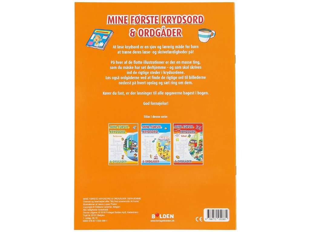 Mine Første Krydsord & Ordgåder derhjemme - opgavebog