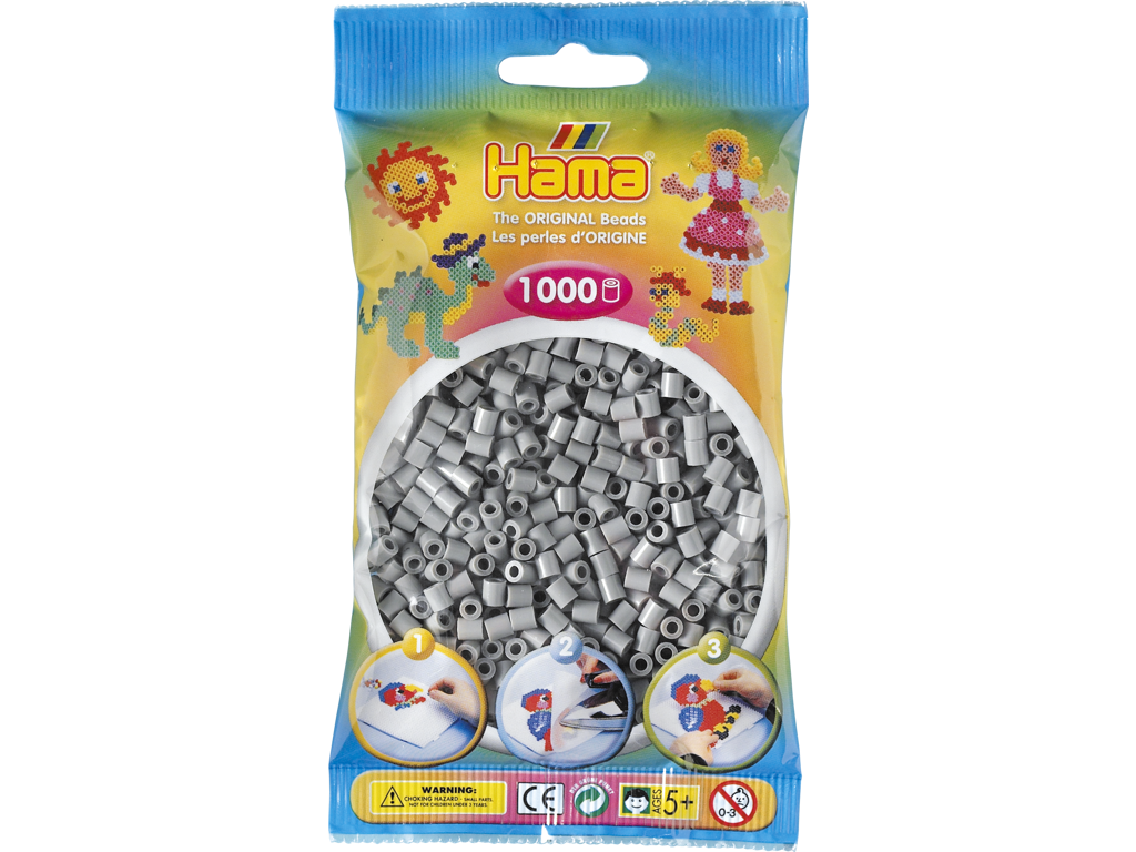 1000stk. Hama Midi grå 207-17