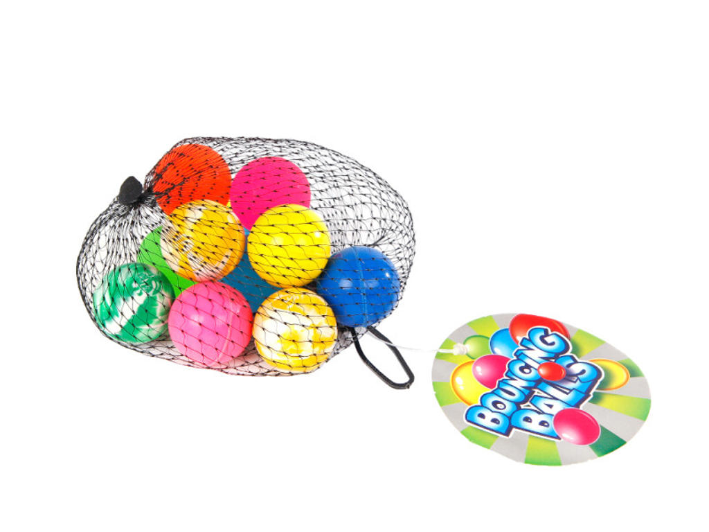 10 klassiske hoppebolde i net - Ø 2,5 cm
