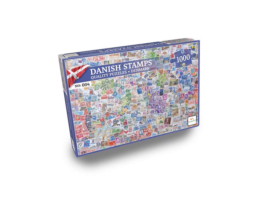 Nordic Quality Puzzles - Danish Stamps (1000 pieces) - brætspil fra Lautapelit