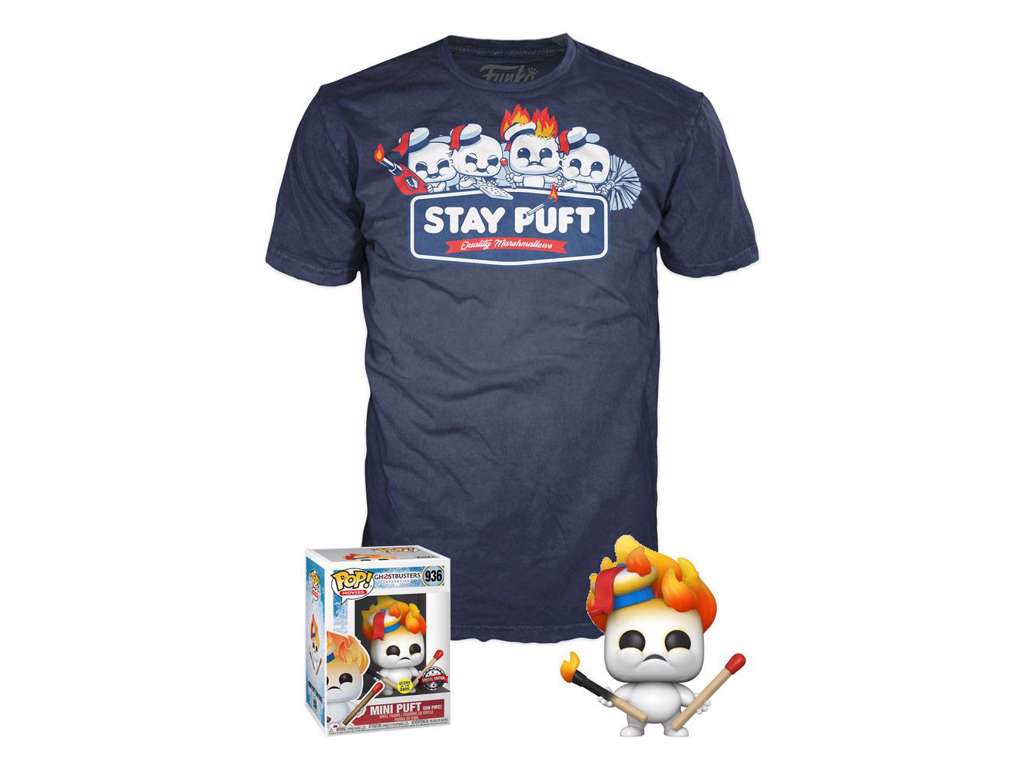 Ghostbusters: Afterlife POP! & Tee Box Stay Puft Quality Marshmallows Størrelse Medium