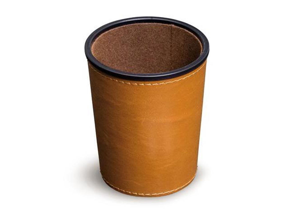 Raflebæger i imiteret læder - Brun