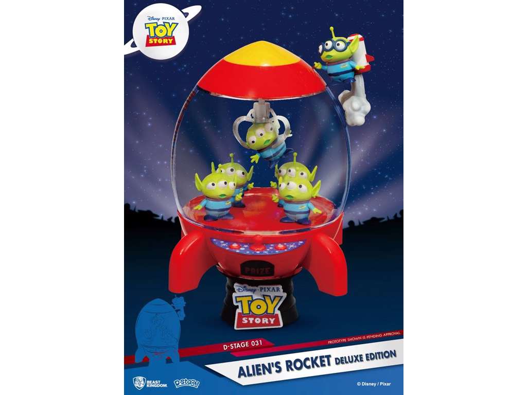 Toy Story D-Stage diorama med Alien's Rocket Deluxe Edition på 15 cm