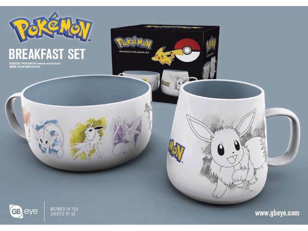 Pokémon morgenmadsæt med Eevee udviklinger
