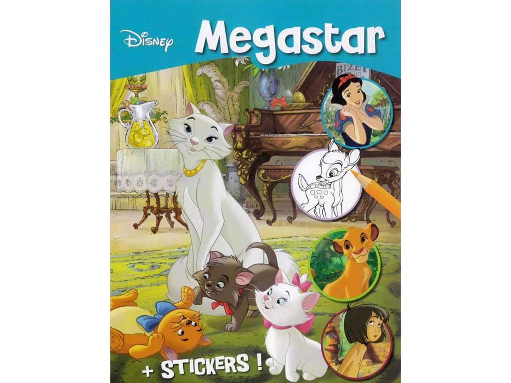 Disney megastar malebog med klistermærker på 128 sider - Aristocats