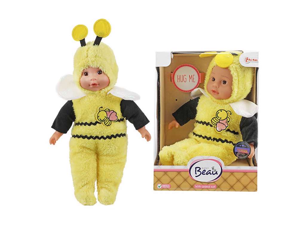 babydukke i bi dragt