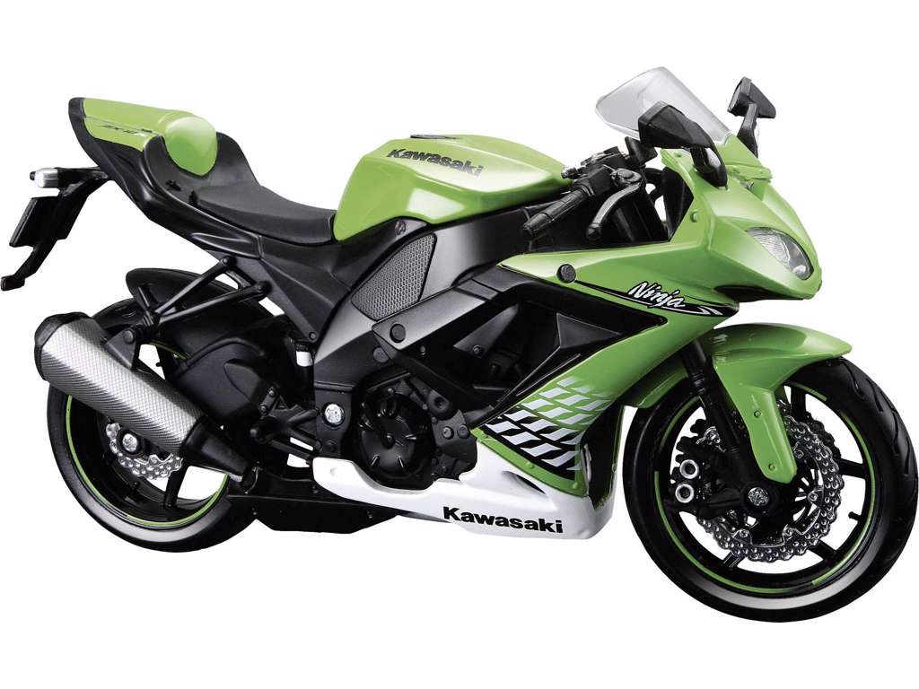 MC Kawasaki Ninja ZX-10R 1:12 grøn med støttefod