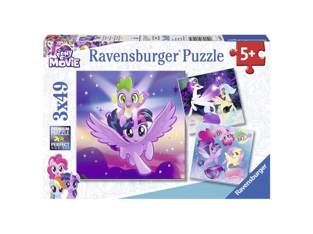 My Little Pony på eventyr puslespil med 3 x 49 brikker fra Ravensburger