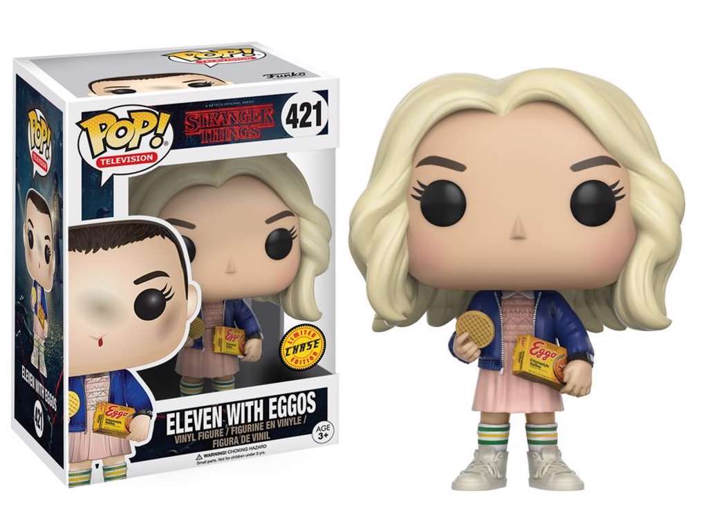 Stranger Things POP! vinyl figur af Eleven With Eggos på 9 cm - Chase