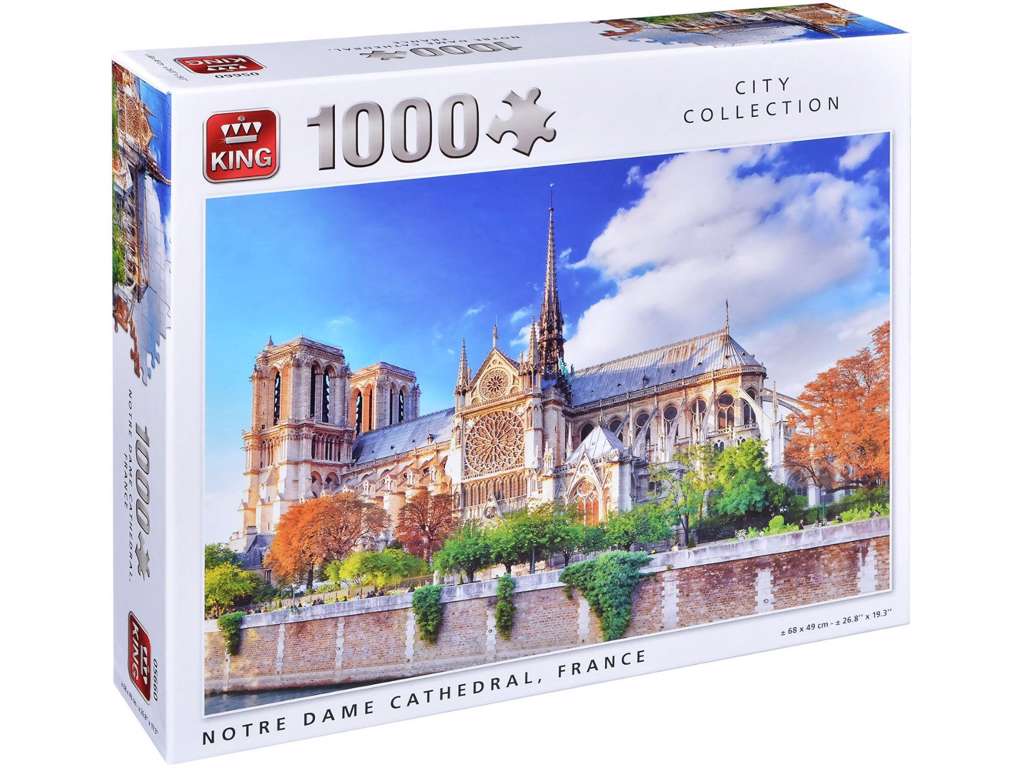 Notre Dame puslespil med 1000 brikker fra King