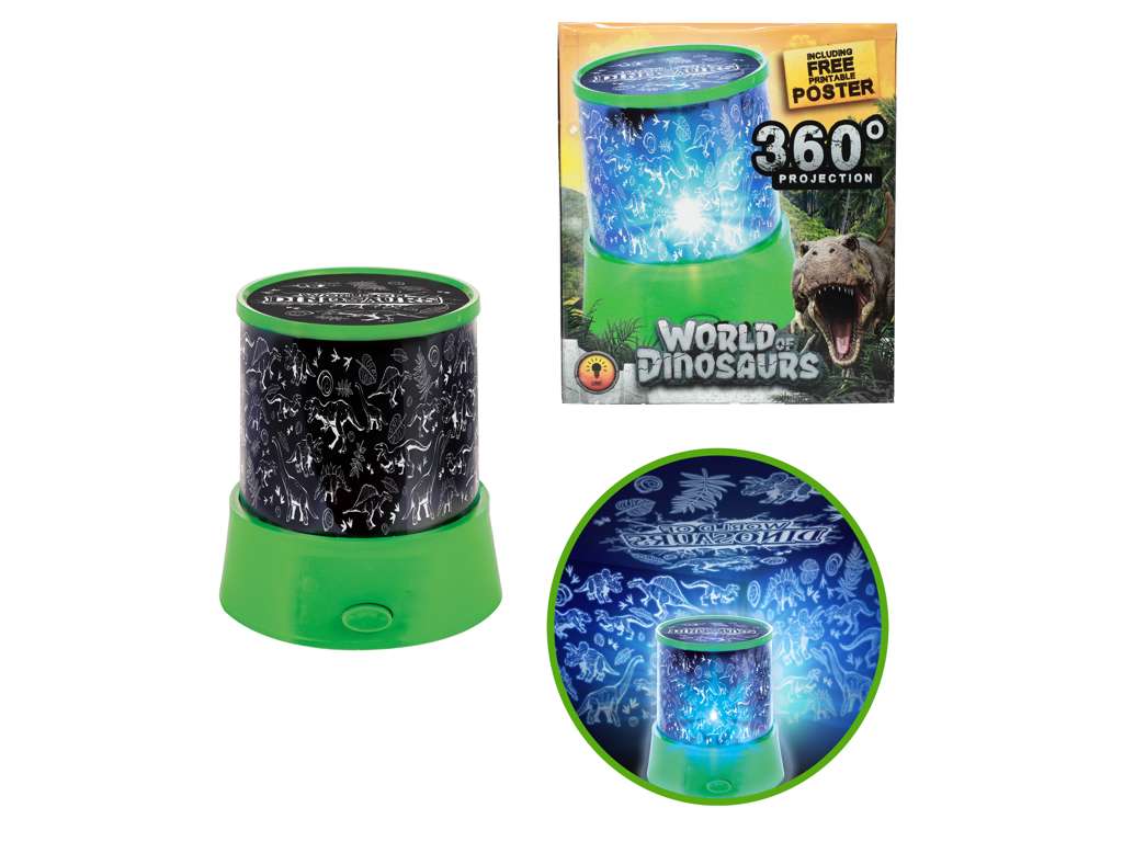 Lampe med Dinosaur projektion