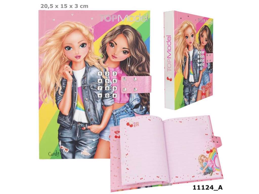 Top Model dagbog med kode og musik - regnbue