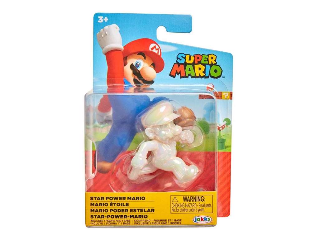 World of Nintendo action figur af Star Power Mario på 5 cm