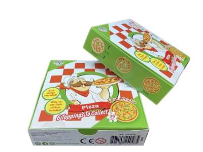 Mini pizza puslespil på 36 brikker - flere forskellige