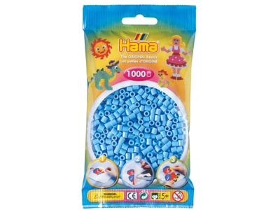 1000stk. Hama Midi pastel blå 207-46