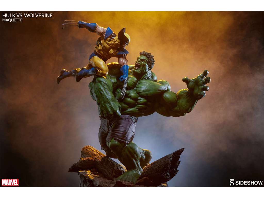 Marvel Maquette Hulk vs. Wolverine på 58 cm fra Sideshow Collectibles