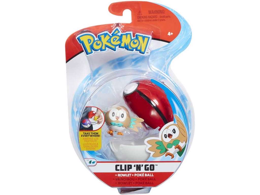 Rowlet og pokeball – Pokemon Clip 'n' Go