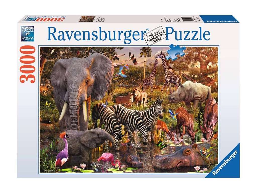 Afrikanske dyr puslespil med 3000 brikker fra Ravensburger