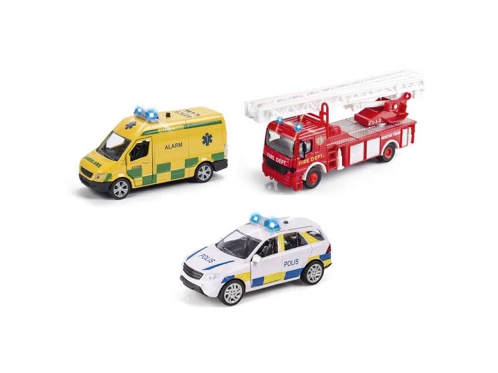 Brandbil, ambulance og politibil med lyd og lys fra Speed Car